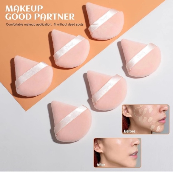 NIB Miss Lil 6-Piece Beige Powder Puff Make-up Set - Picture 3 of 9